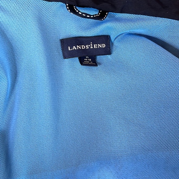 Lands’ End Men’s Navy Windbreaker retractable hood size XL - Picture 8 of 9